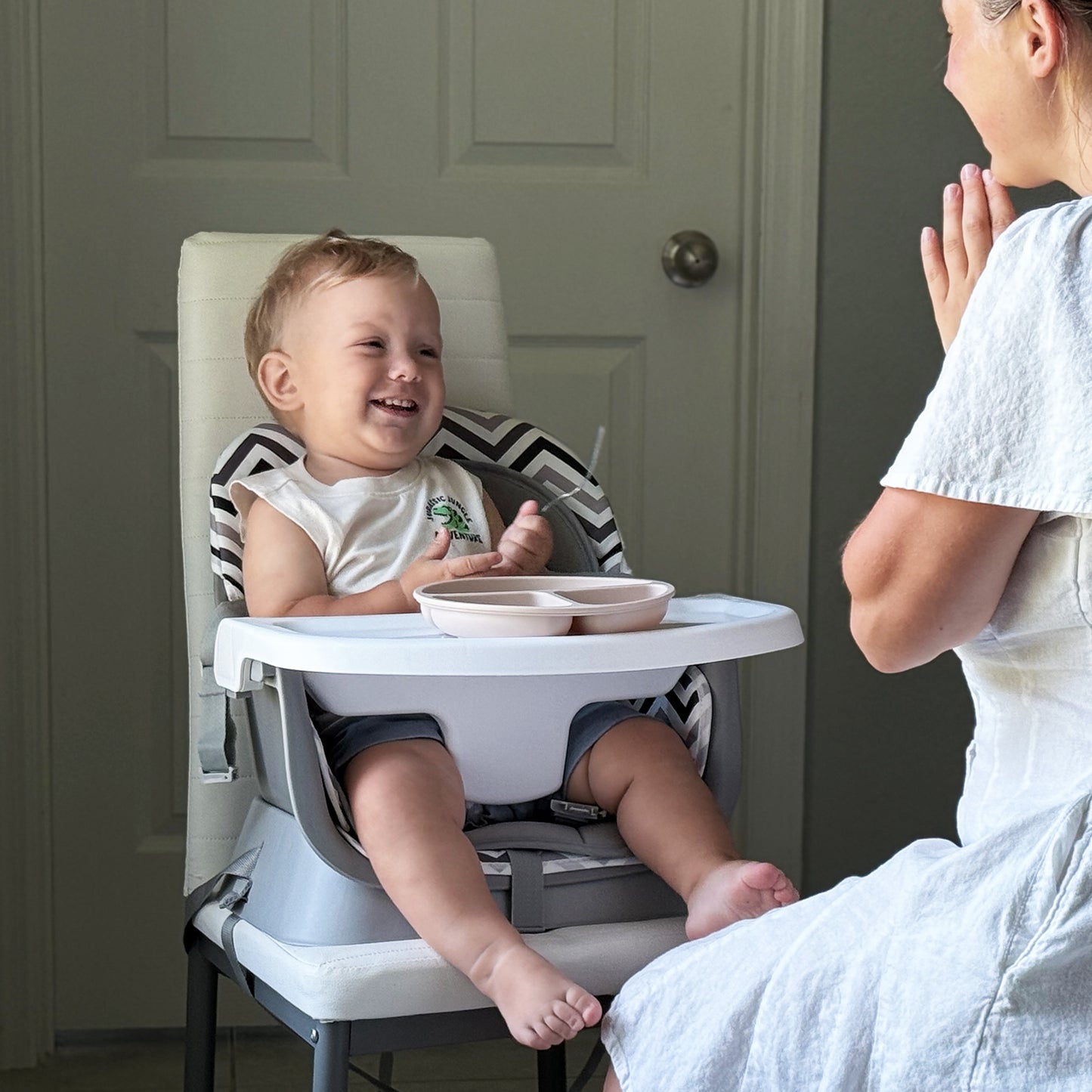AILEEKISS 8 in 1 Baby High Chair, Toddler Dining Booster Seat for Eating, Chevron
