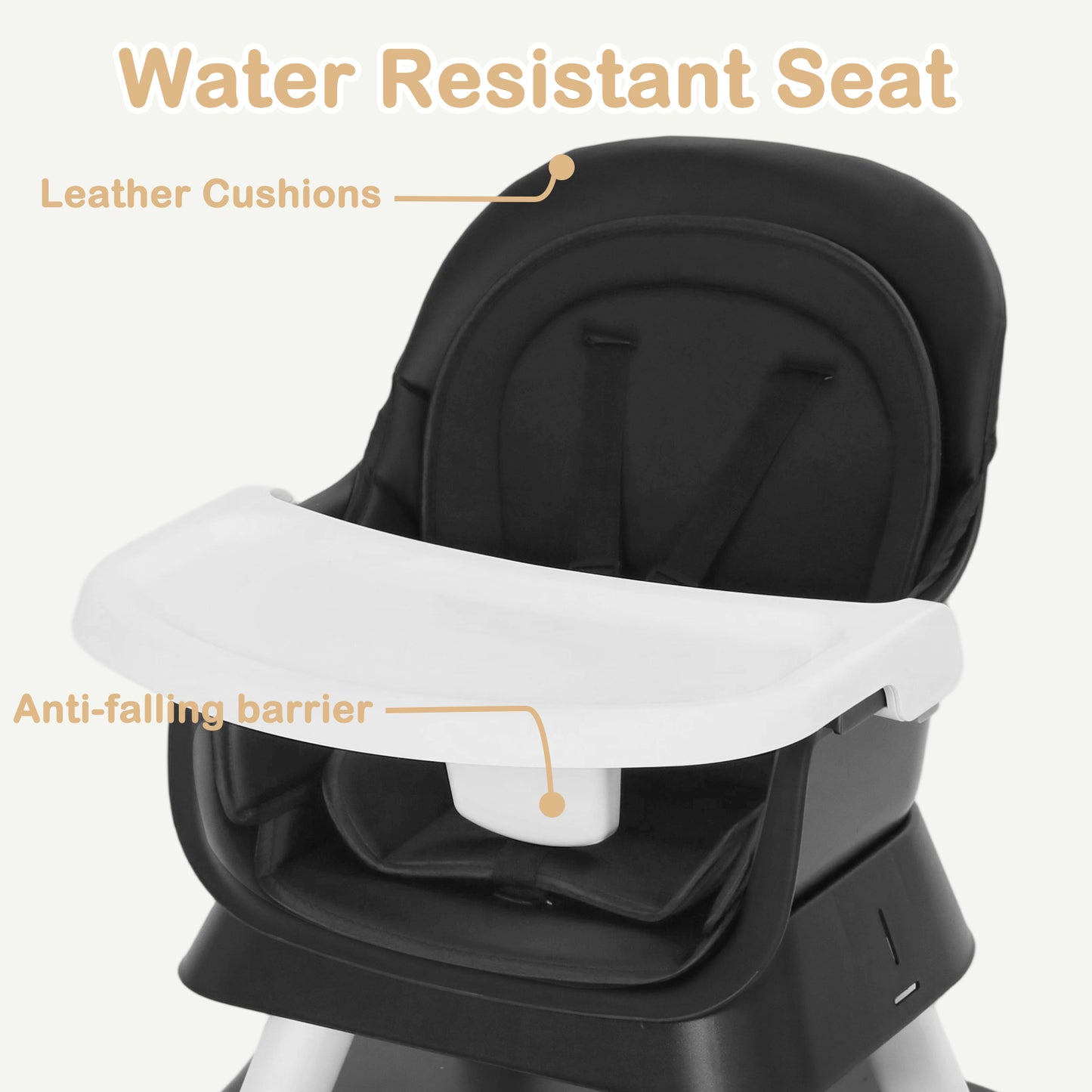 AILEEKISS 8 in 1 Baby High Chair, Toddler Dining Booster Seat for Eating, Black