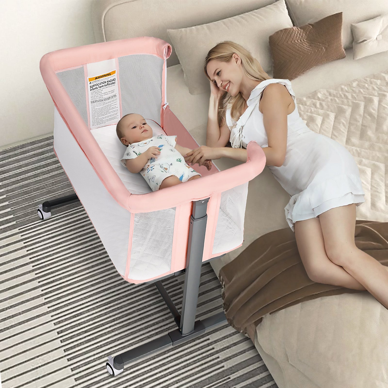 Baby bassinet on wheels best sale