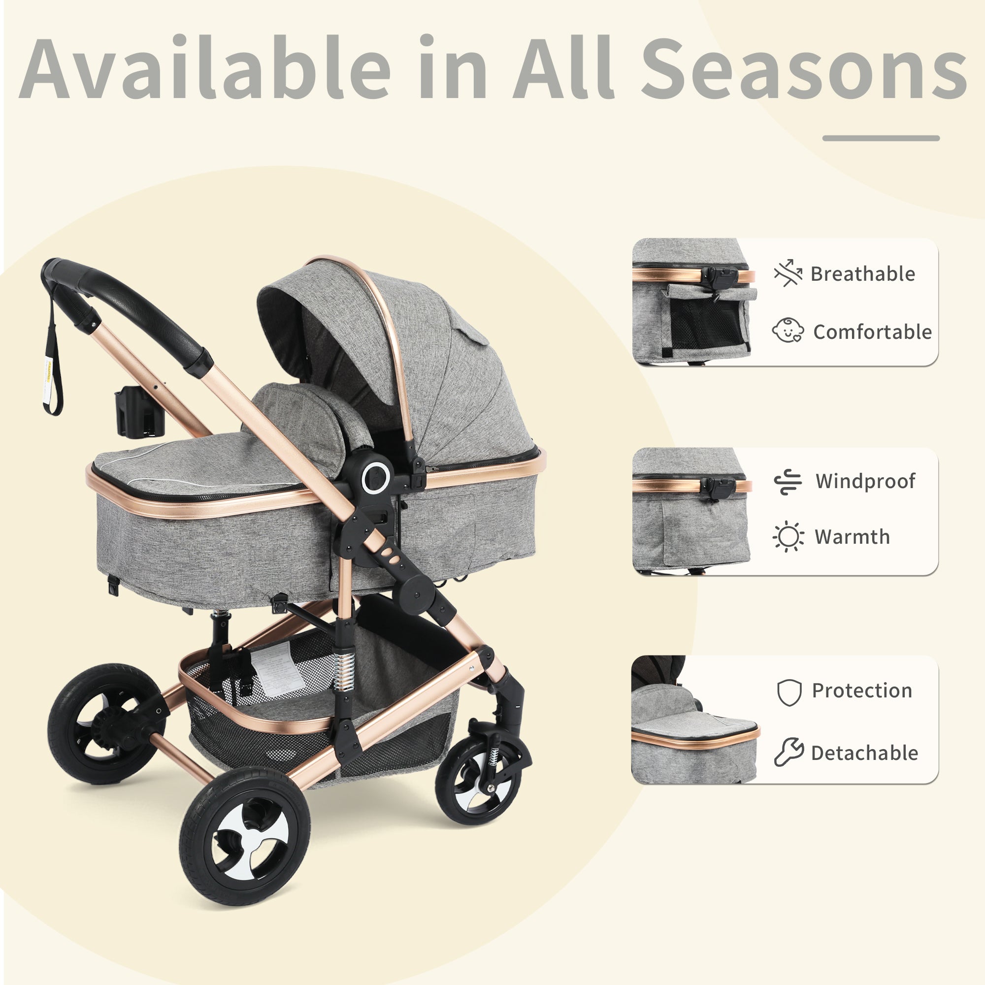 【完全受注生産】BABYL L GALAXY WORLDTOUR AILEEKISS 3 in 1 Convertible Baby Stroller, Unisex Folding Newborn
