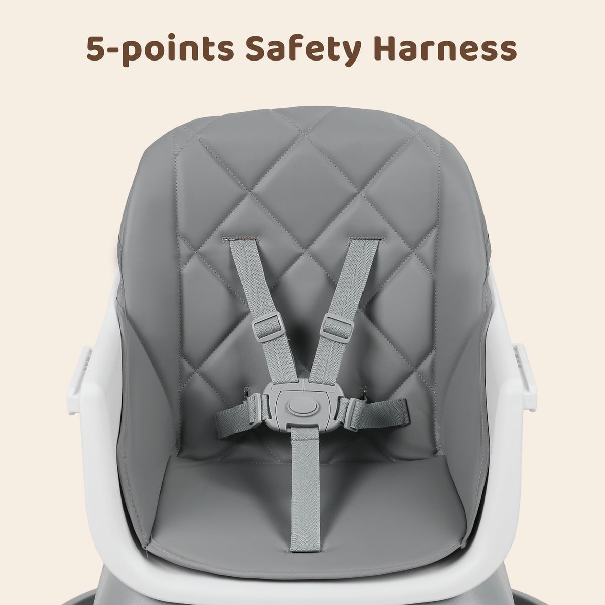 AILEEKISS 15 in 1 Baby High Chair, Toddler Dining Booster Seat w/Activity Center, Grey