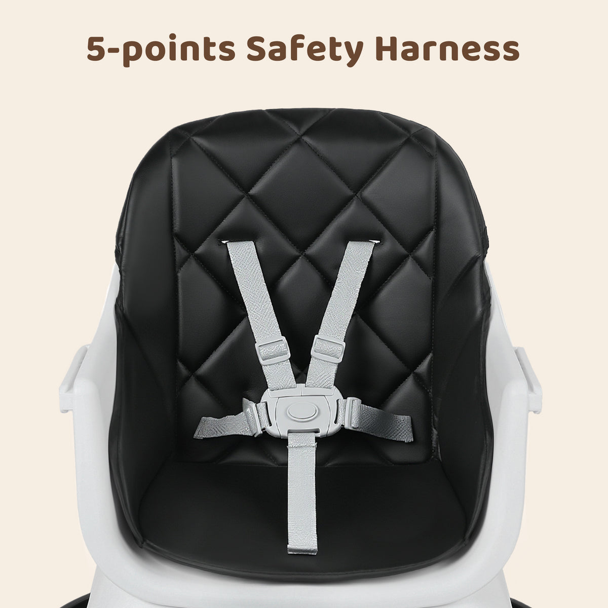 AILEEKISS 15 in 1 Baby High Chair, Toddler Dining Booster Seat w/Activity Center, Black