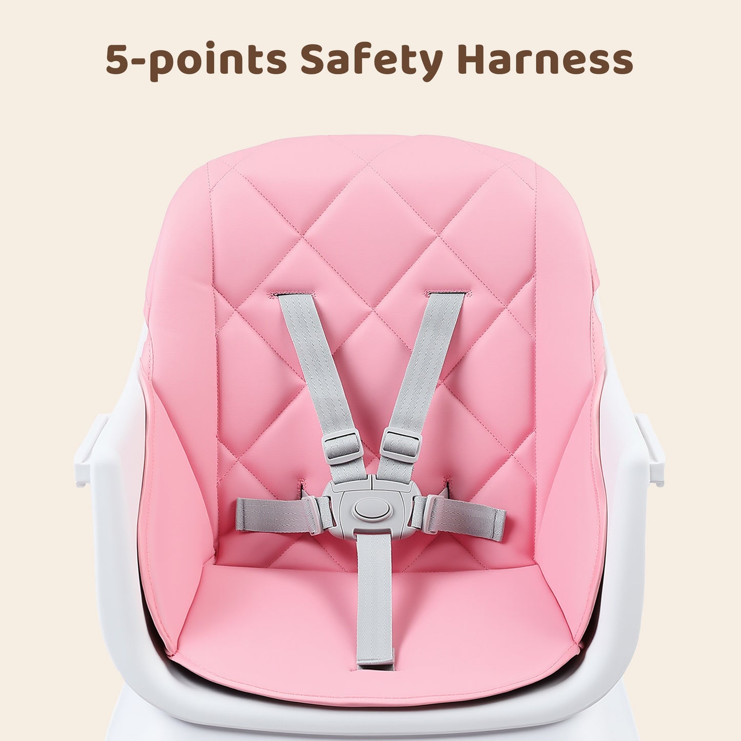 AILEEKISS 15 in 1 Baby High Chair, Toddler Dining Booster Seat w/Activity Center, Pink