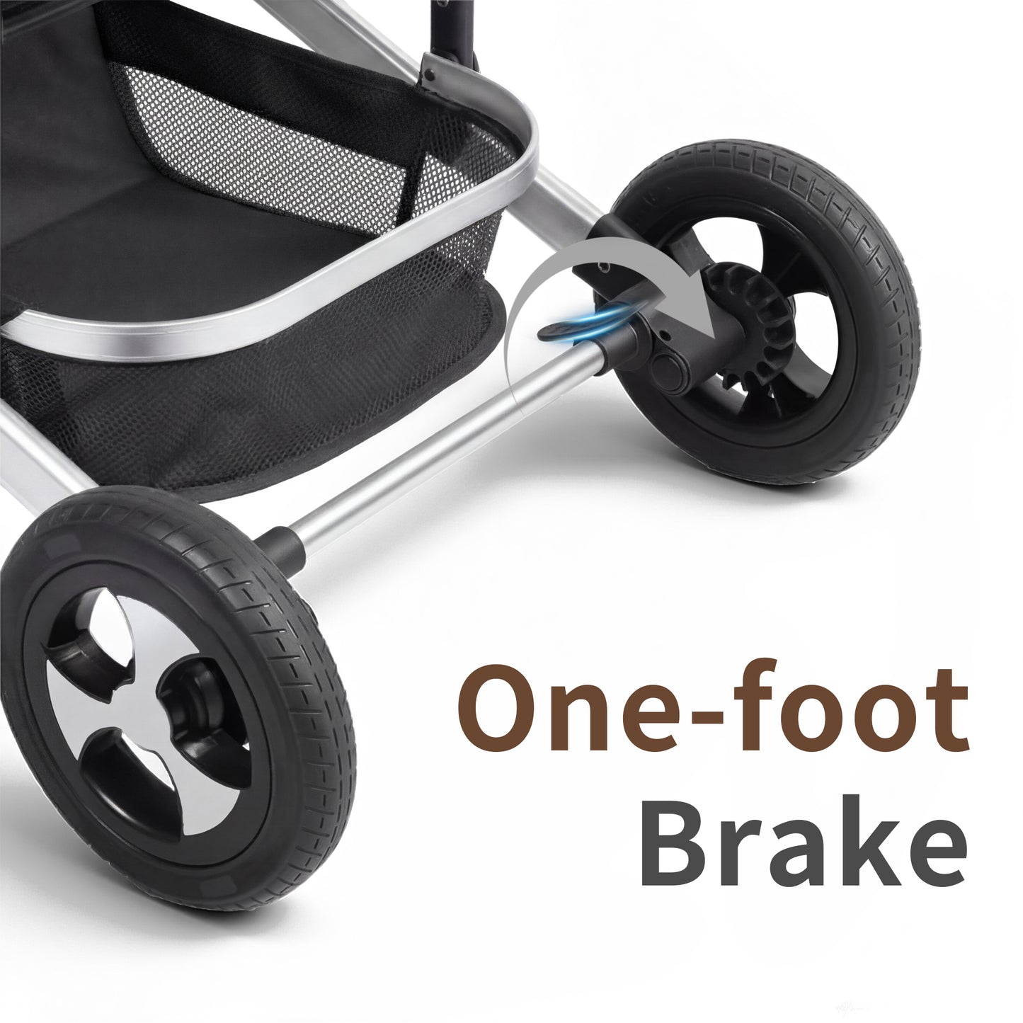 AILEEKISS 3 in 1 Convertible Baby Stroller, Unisex Folding Newborn Stroller with Big Seat, Black Silver
