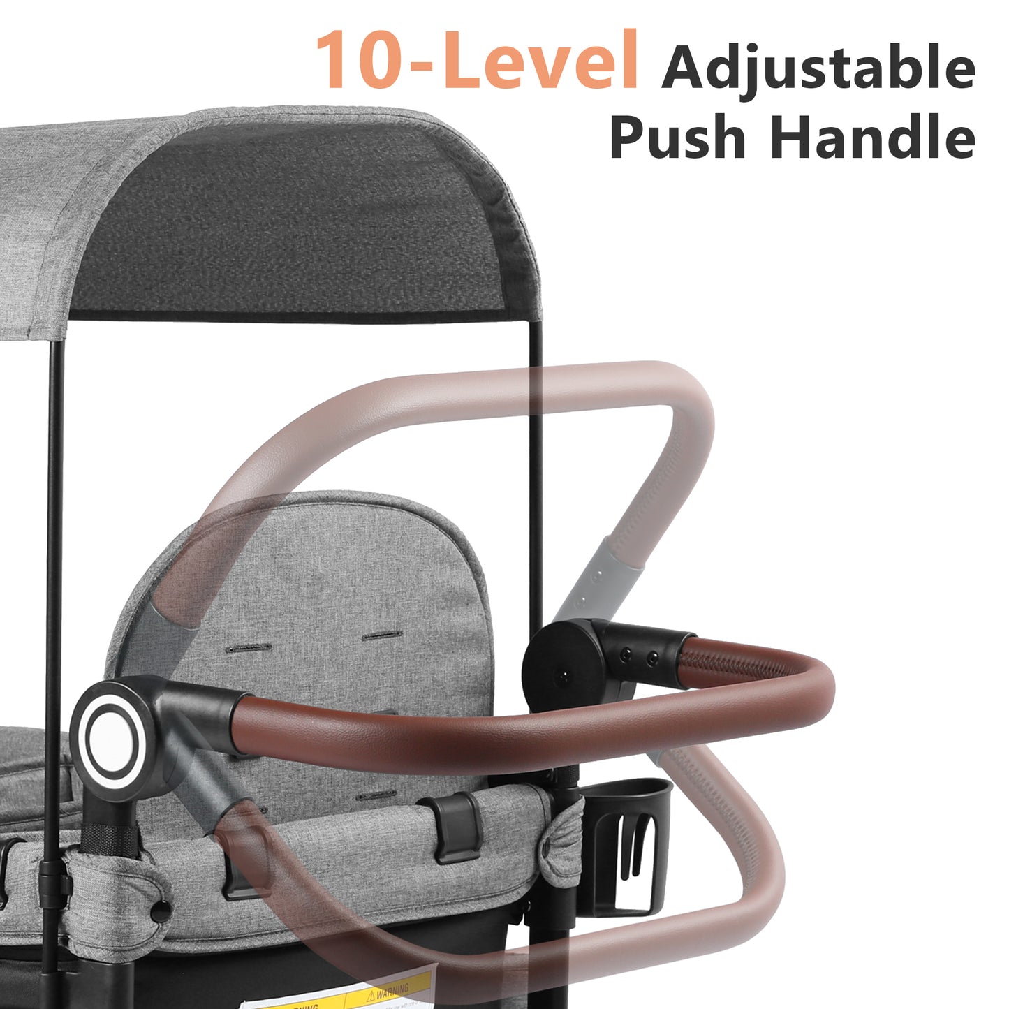 AILEEKISS Stroller Wagon for 2 Toddlers with Canopy, All-Terrain Baby Wagon, 55 Pounds, Black & Grey