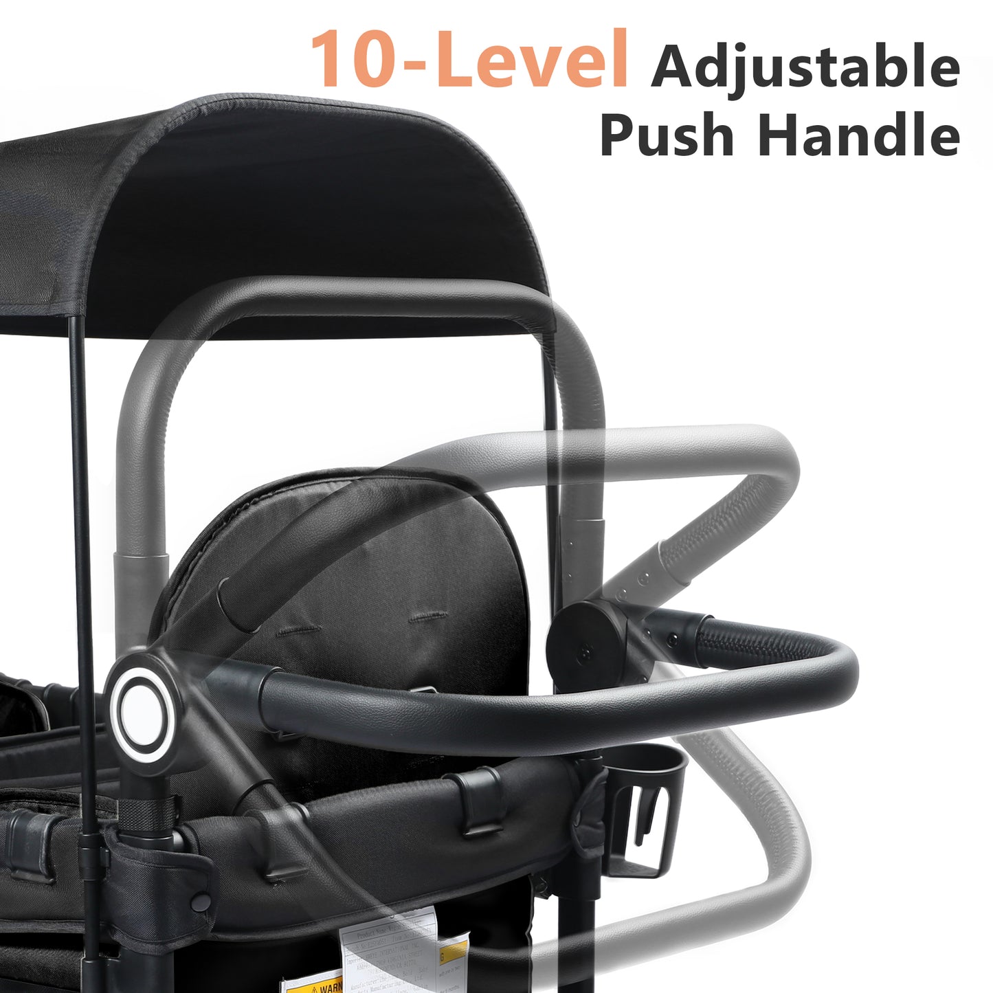 AILEEKISS Stroller Wagon for 2 Toddlers with Canopy, All-Terrain Baby Wagon Stroller, 55 Pounds, Black
