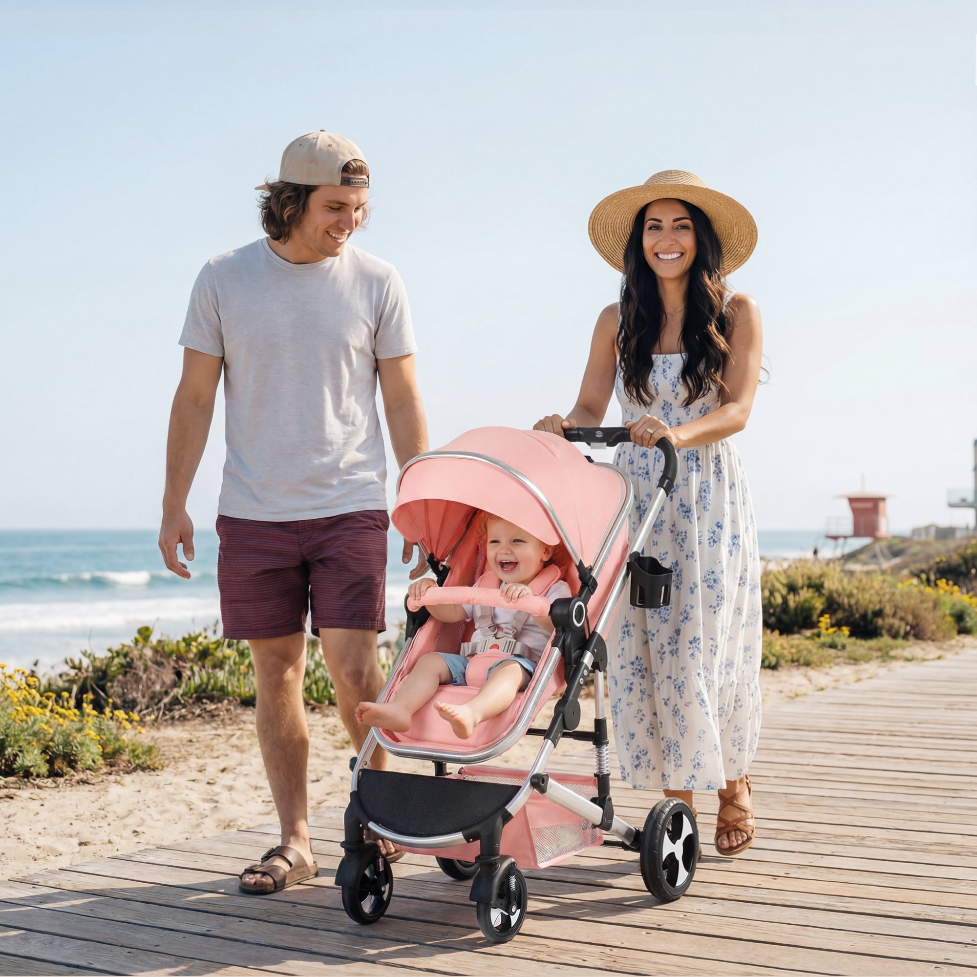 AILEEKISS 3 in 1 Convertible Baby Stroller, Unisex Folding Newborn