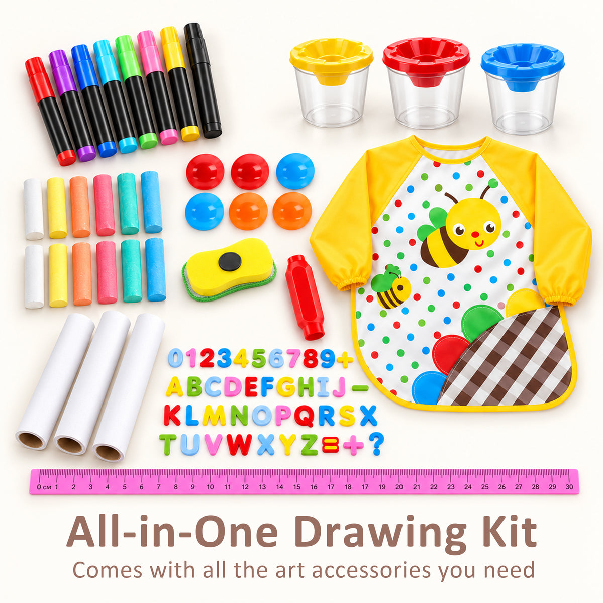 AILEEKISS Kids Art Easel Double-Sided Art Easel with Whiteboard and Chalkboard for Painting, Grey
