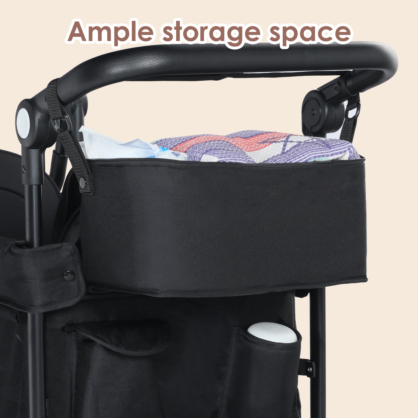 AILEEKISS Collapsible Wagon Stroller for 2 Toddlers with Adjustable Canopy, 44 Pounds, Black