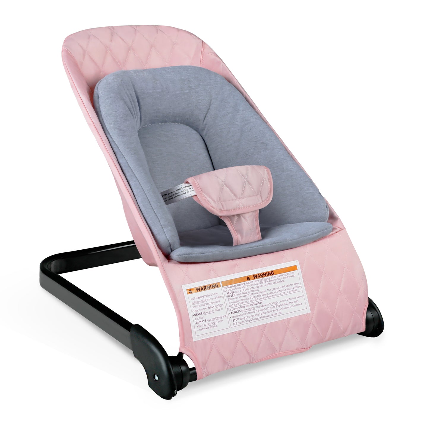 Baby Bouncer for Infants 3 in 1 Folding Baby Rocker Seat Unisex Lounge Recline Chair, Pink