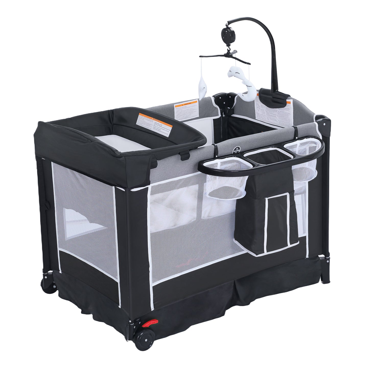 AILEEKISS Baby Nursery Center, 4 in 1 Foldable Unisex Playard with Changing Table for Newborn