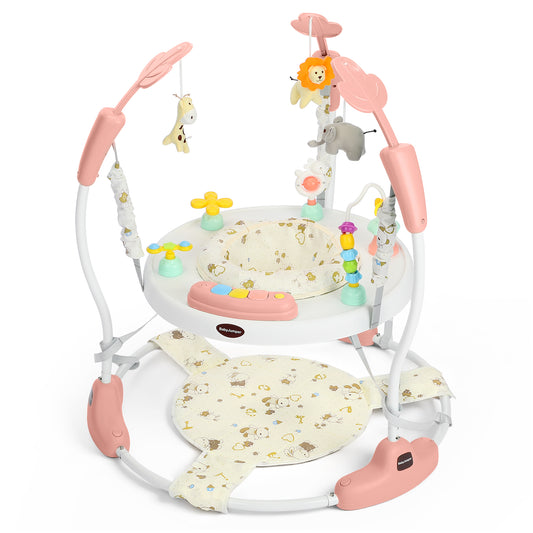 AILEEKISS Baby Jumper Activity Center with 360° Rotating Seat, Toddler Bouncer for 6 Months+, Pink