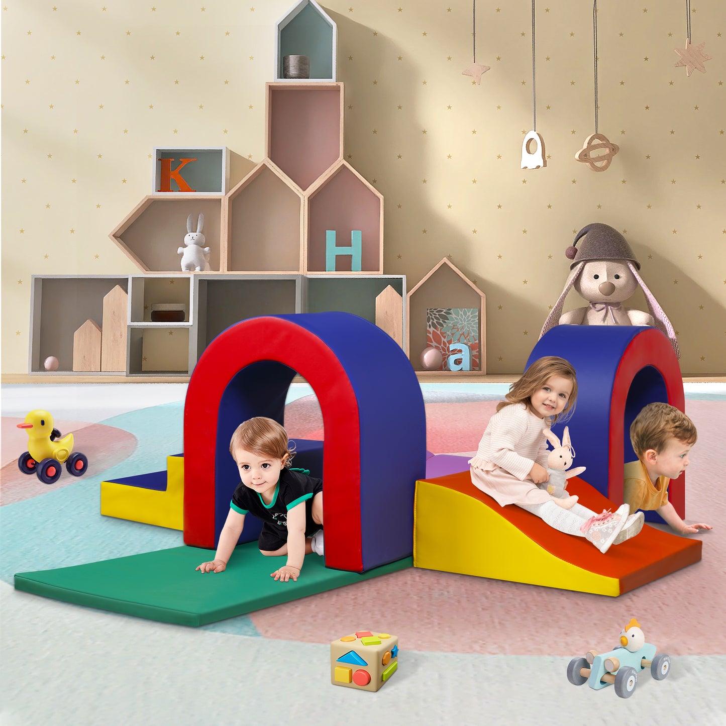 AILEEKISS Toddler Foam Climb Blocks, 10Pcs Indoor Baby Playground Climber Toy for Children, Green