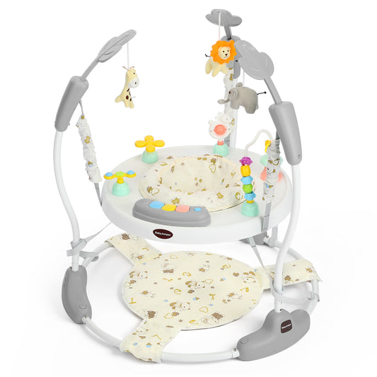 AILEEKISS Baby Jumper Activity Center with 360° Rotating Seat, Toddler Bouncer for 6 Months+, Grey