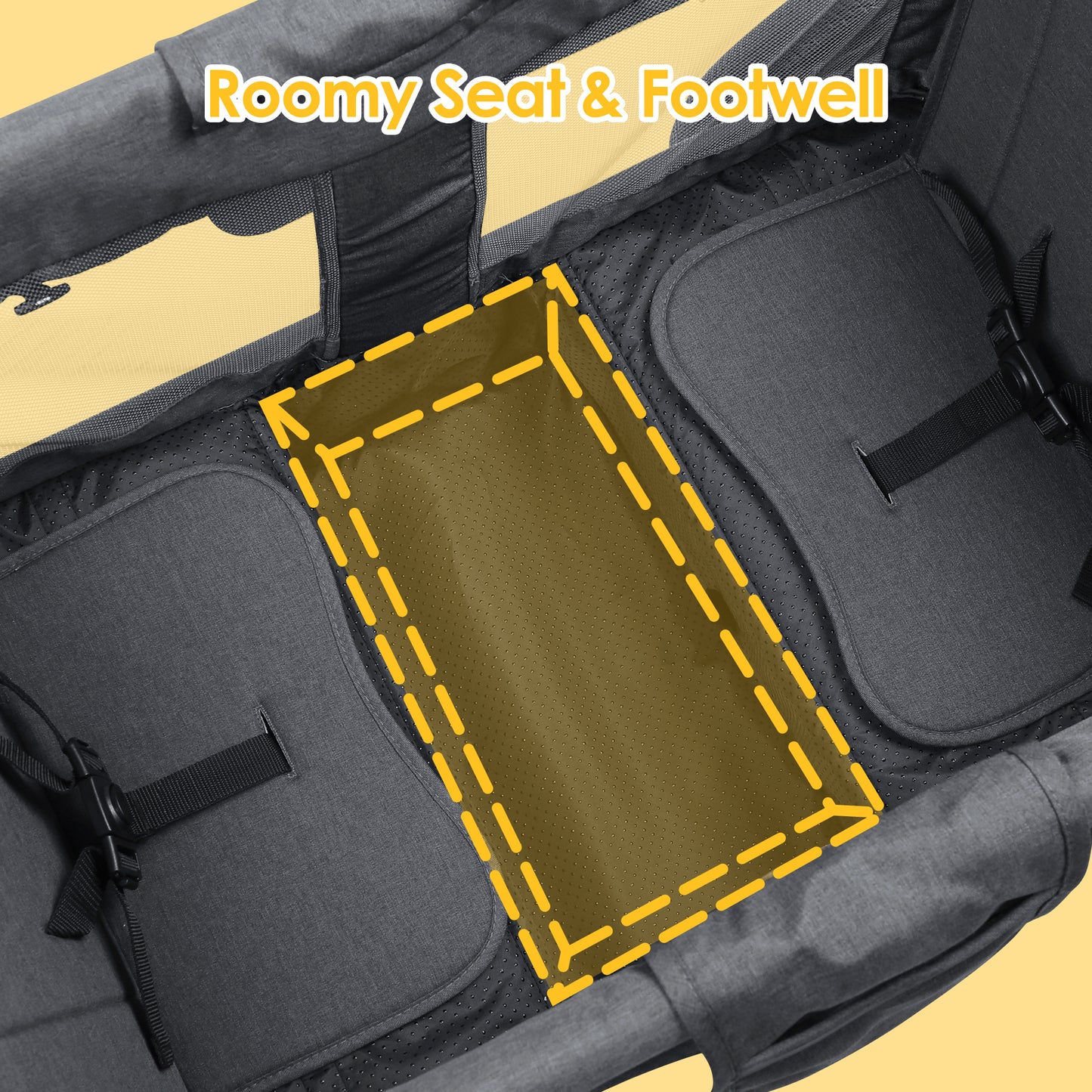 AILEEKISS 3-in-1 Wagon Stroller for 2 Toddlers, Collapsible Baby Wagon with Adjustable Handle, Grey