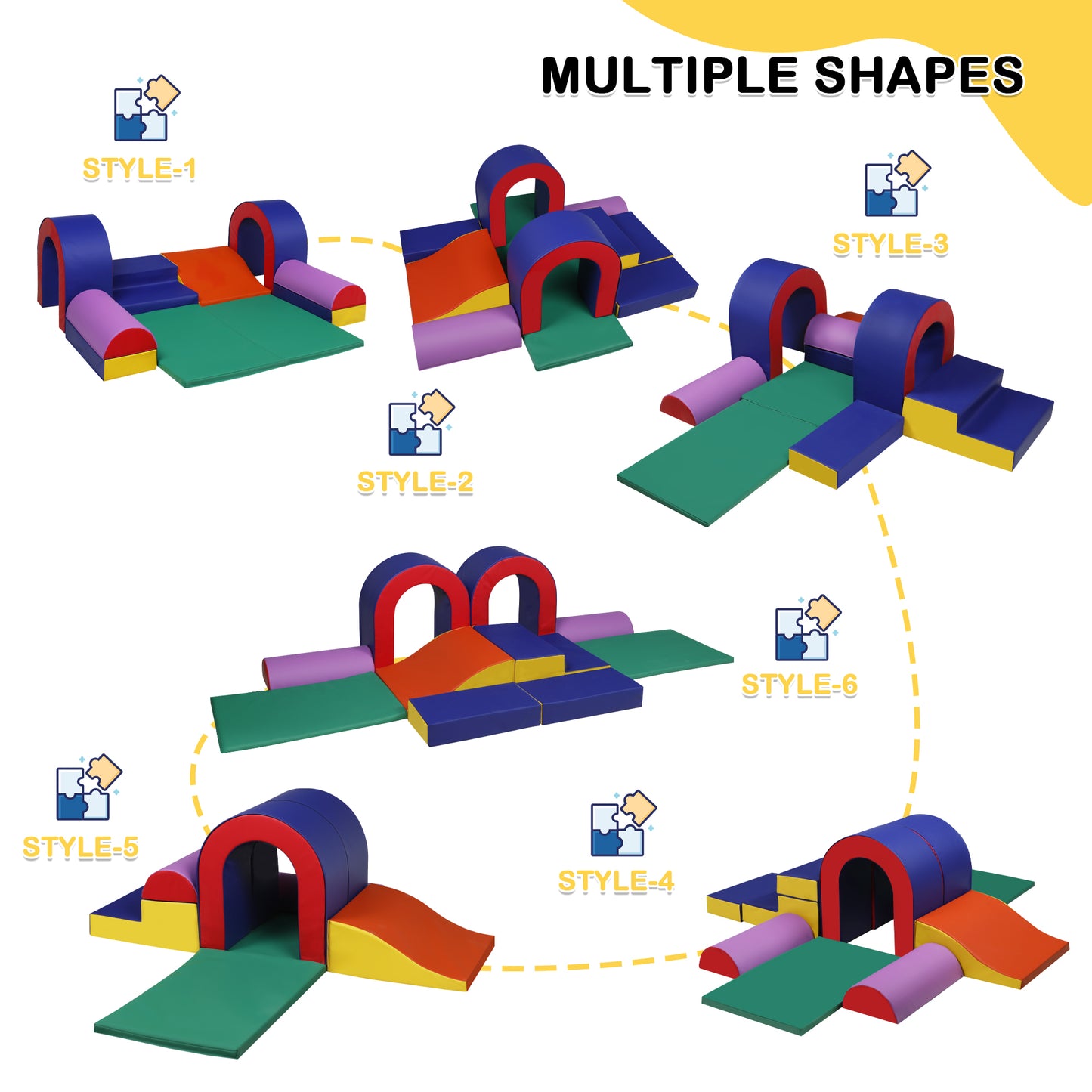 AILEEKISS Toddler Foam Climb Blocks, 10Pcs Indoor Baby Playground Climber Toy for Children, Green