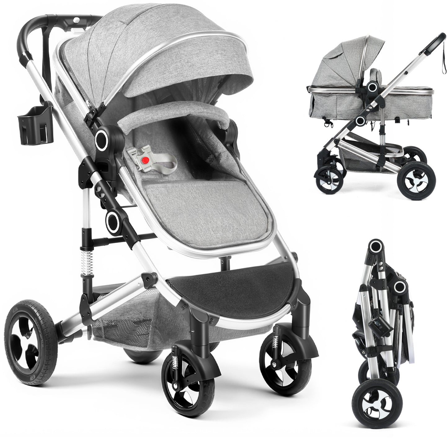 AILEEKISS 3 in 1 Convertible Baby Stroller, Unisex Folding Newborn Str – Todefull Kids