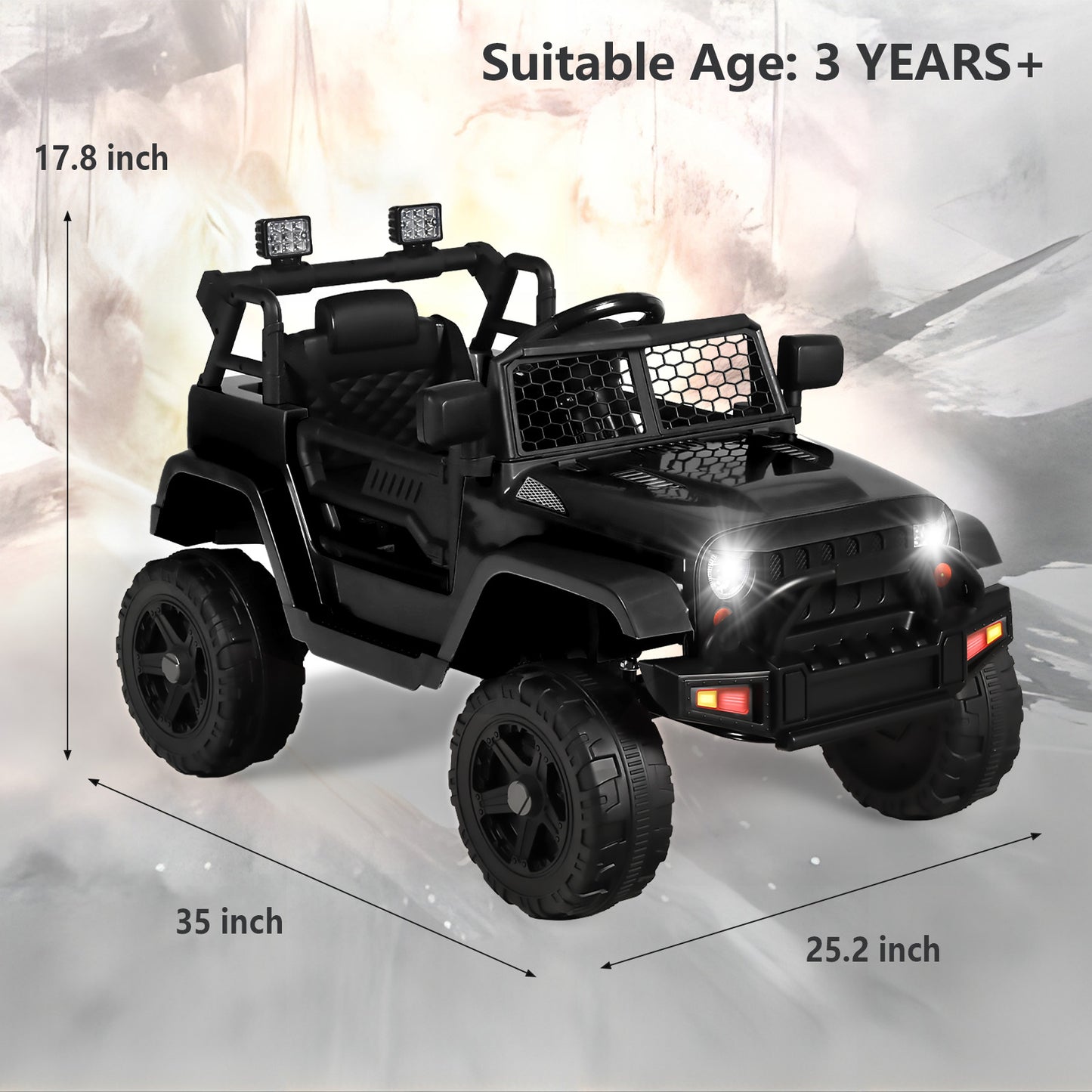 12V Kids Ride on Car Truck, Battery Powered Electric SUV w/ 2.4G Remote Control, Black