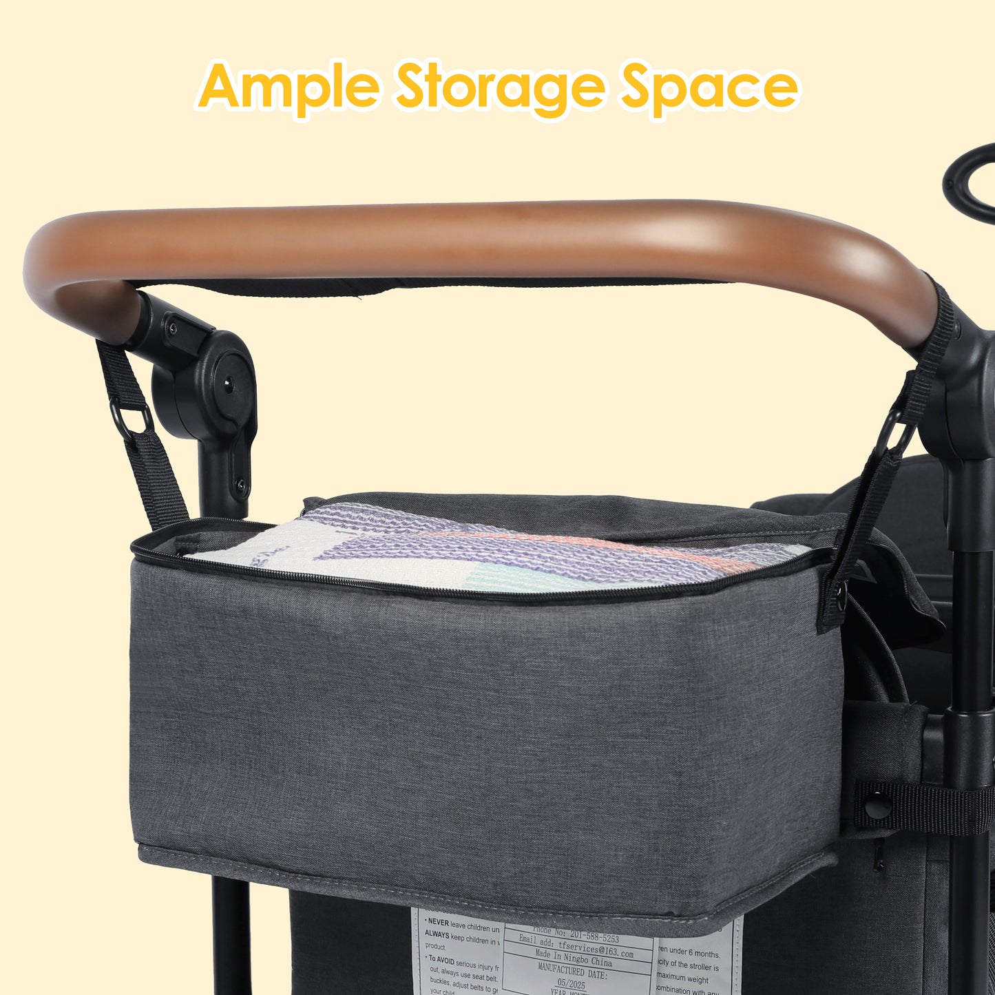 AILEEKISS 3-in-1 Wagon Stroller for 2 Toddlers, Collapsible Baby Wagon with Adjustable Handle, Grey