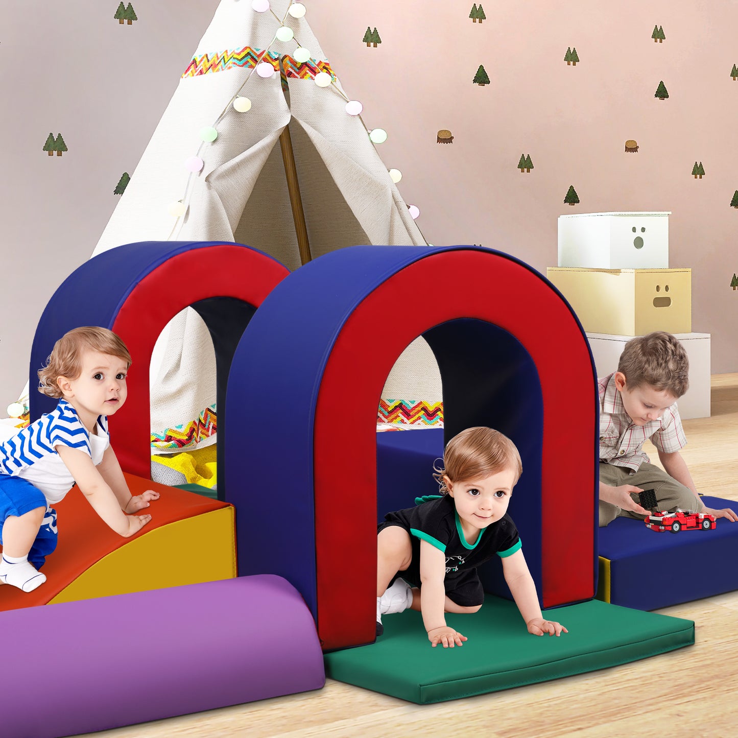 AILEEKISS Toddler Foam Climb Blocks, 10Pcs Indoor Baby Playground Climber Toy for Children, Green