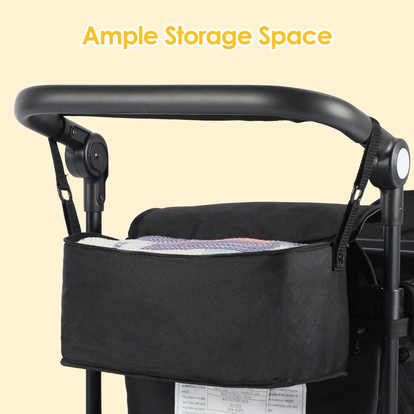 AILEEKISS 3-in-1 Wagon Stroller for 2 Toddlers, Collapsible Baby Wagon with Adjustable Handle, Black