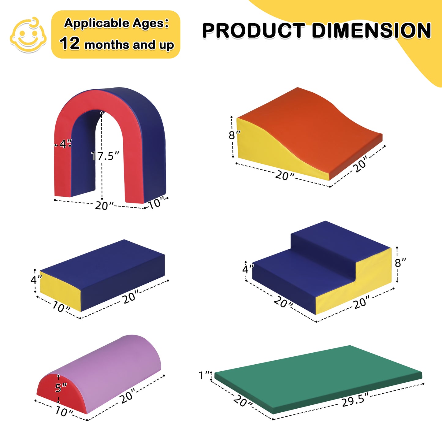 AILEEKISS Toddler Foam Climb Blocks, 10Pcs Indoor Baby Playground Climber Toy for Children, Green
