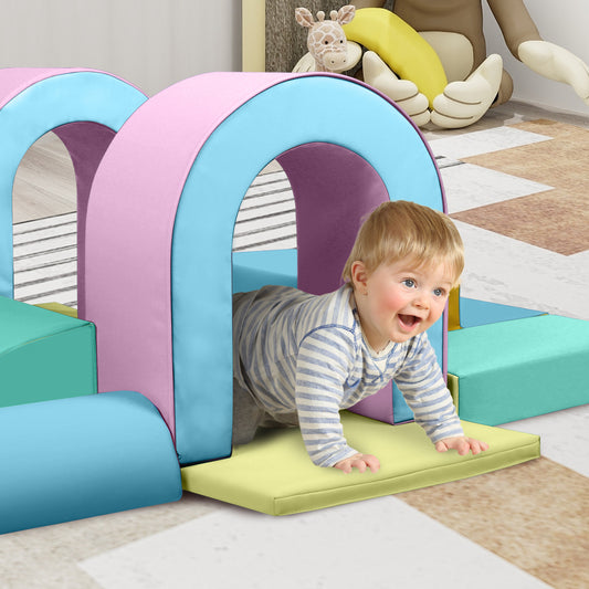 LINLUX 9-Piece Toddler Climbing Foam Block, Soft Foam Building Blocks for Kids, Baby Climbing Toys