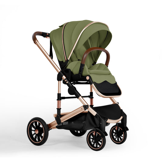 Convertible Baby Stroller Folding Stroller for Toddler & Unisex Infant Carriage, Green