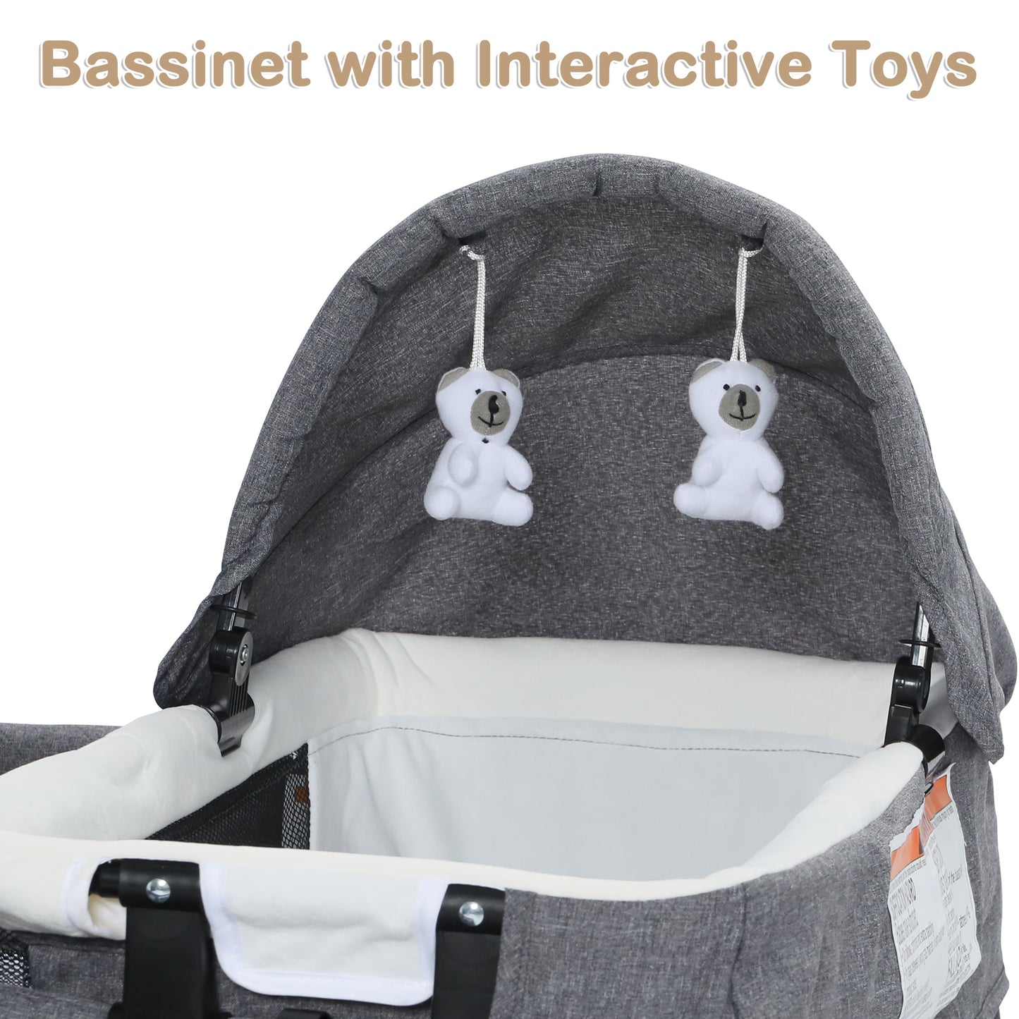 AILEEKISS 3-in-1 Nursery Center, Foldable Baby Playard with Changing Table for Newborn, Grey