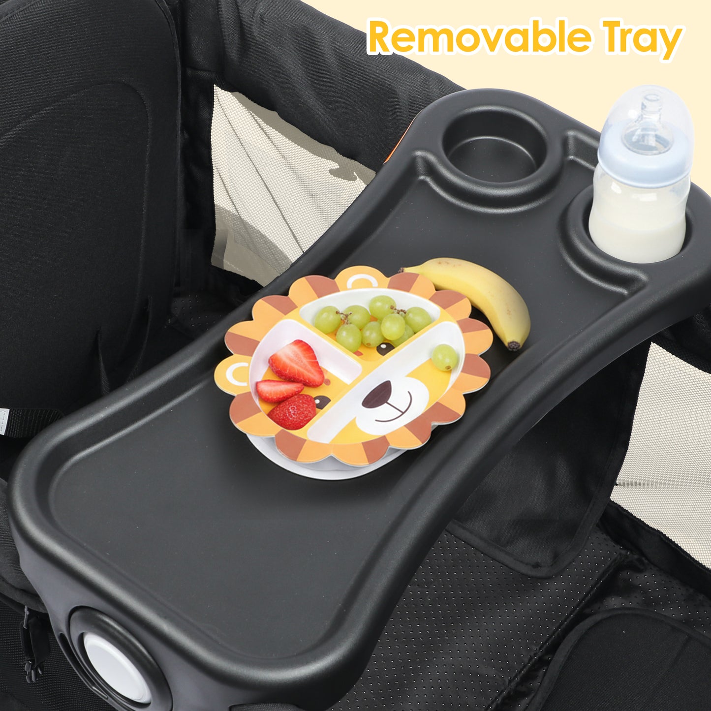 AILEEKISS 3-in-1 Wagon Stroller for 2 Toddlers, Collapsible Baby Wagon with Adjustable Handle, Black