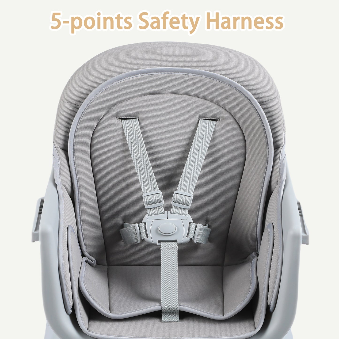 AILEEKISS 8 in 1 Baby High Chair, Toddler Dining Booster Seat for Eating, Light grey