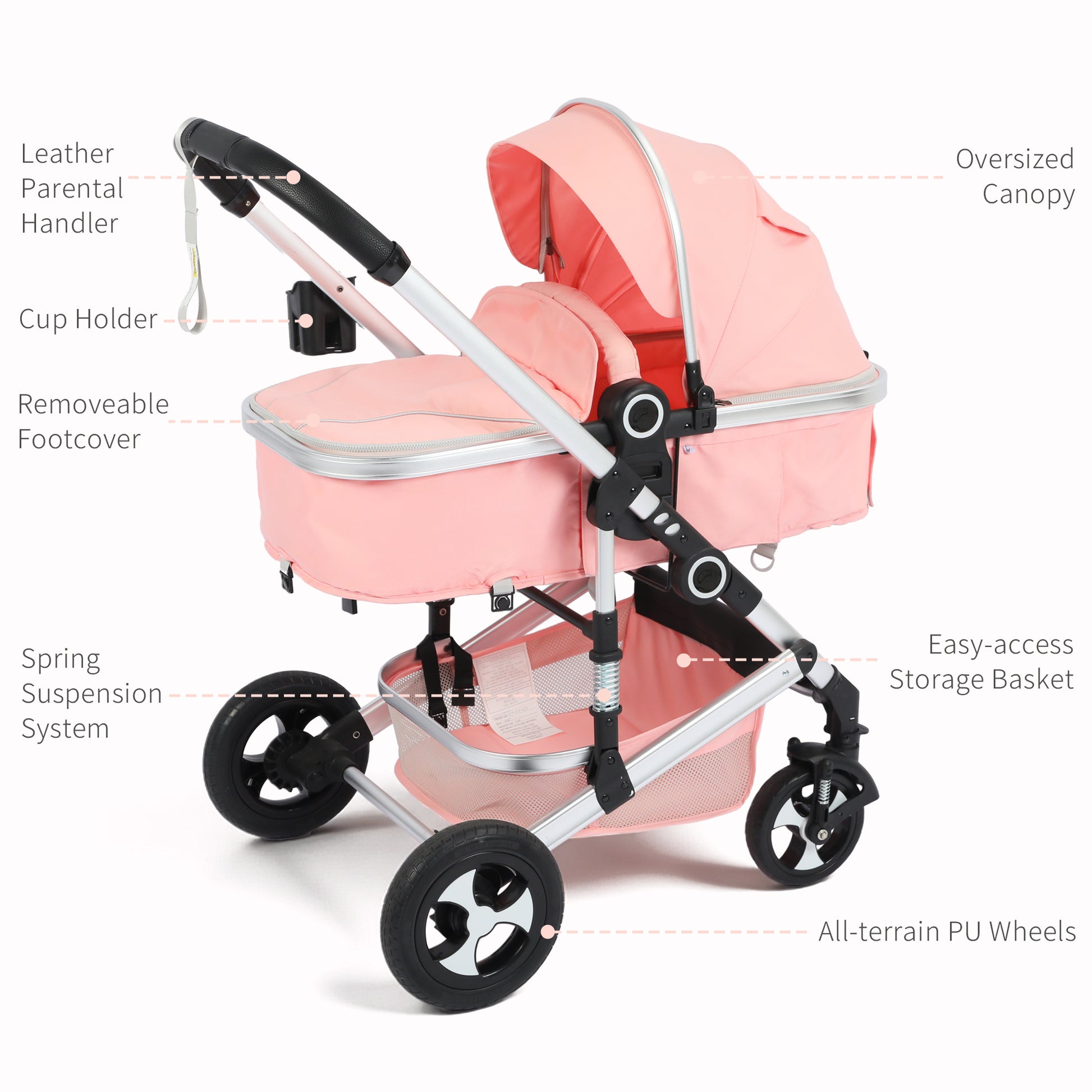 easy baby stroller AILEEKISS 3 in 1 Convertible Baby Stroller, Unisex Folding Newborn Str – Todefull Kids