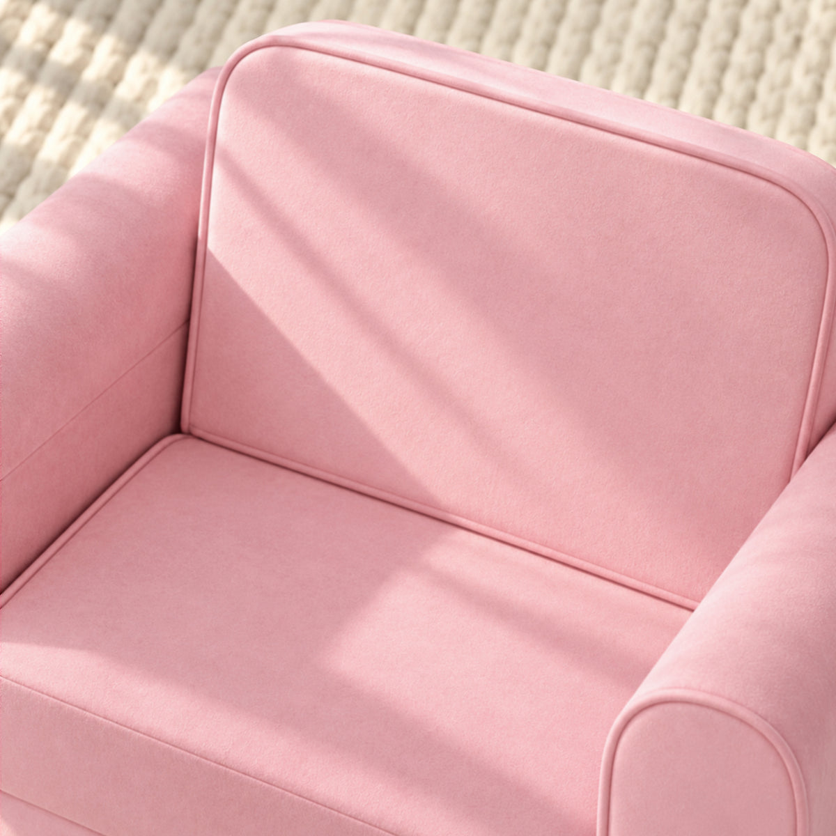 AILEEKISS 2-in-1 Toddler Sofa Chair, Foldable Kids Couch Flip Open Bed for Playroom, Pink