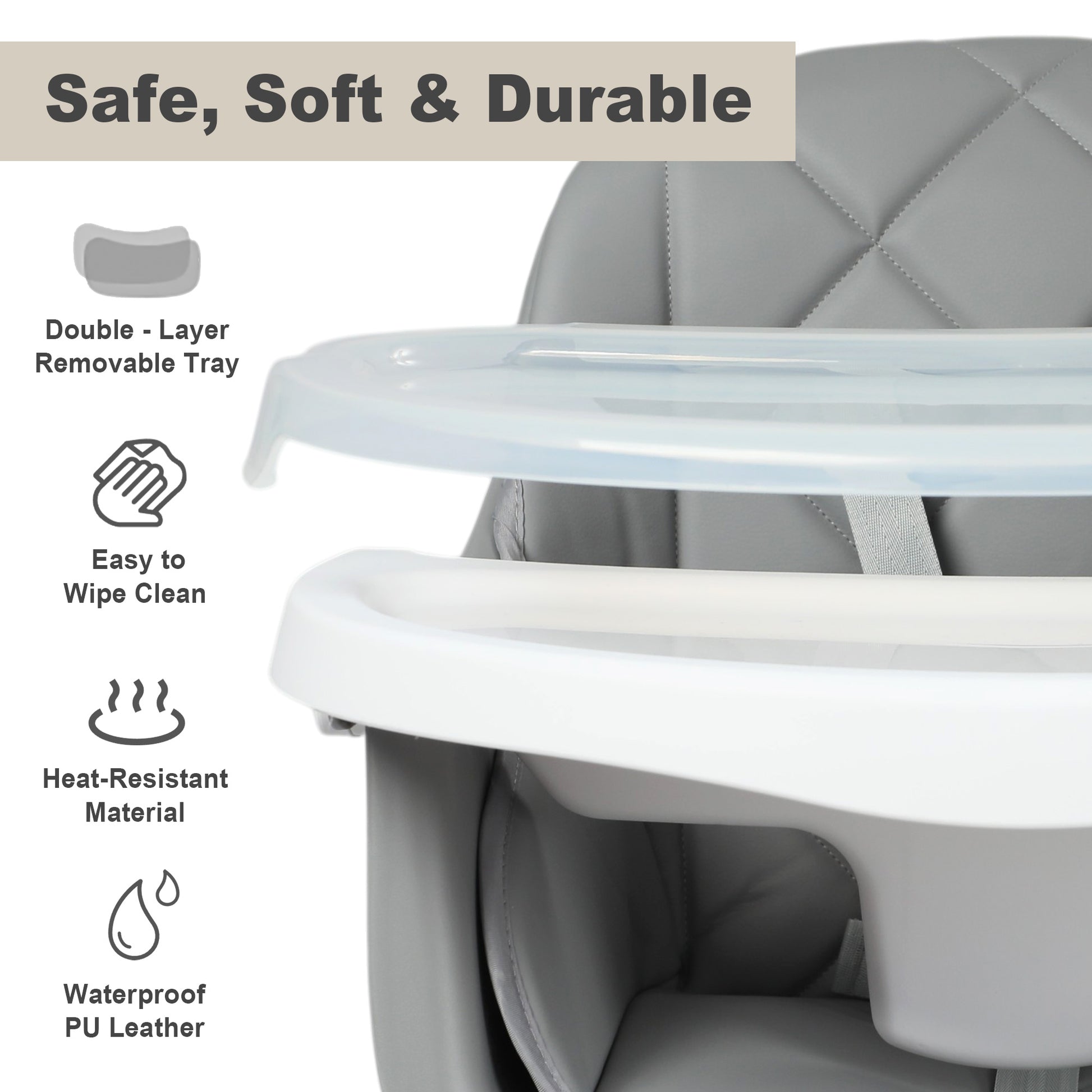baby trend high chair tray AILEEKISS 7 in 1 Wooden Baby High Chair Infant Feeding Chair with Remo – Todefull Kids