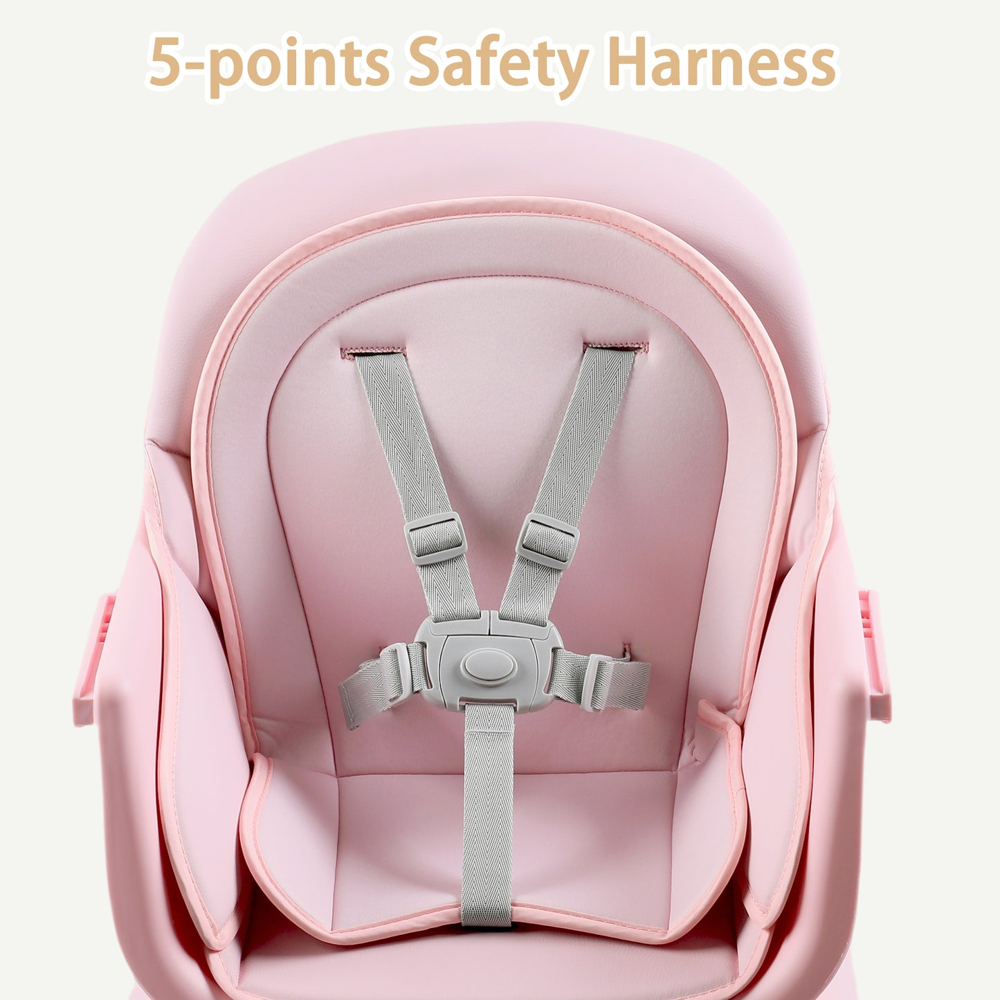 AILEEKISS 8 in 1 Baby High Chair, Toddler Dining Booster Seat for Eating, Pink White