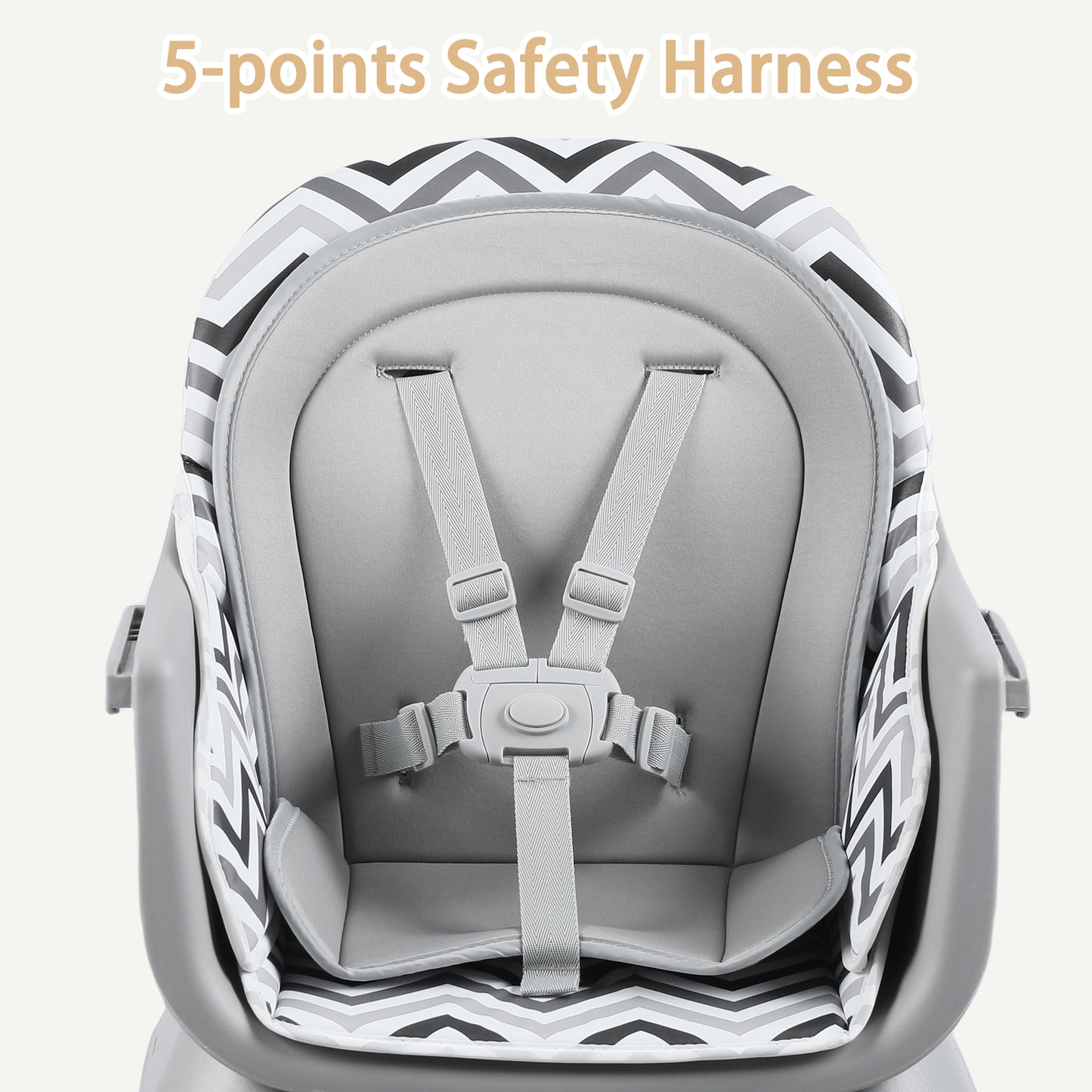 AILEEKISS 8 in 1 Baby High Chair, Toddler Dining Booster Seat for Eating, Chevron