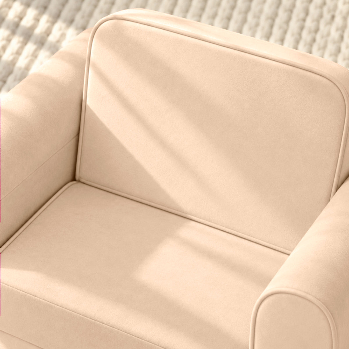 AILEEKISS 2-in-1 Toddler Sofa Chair, Foldable Kids Couch Flip Open Bed for Playroom, Beige