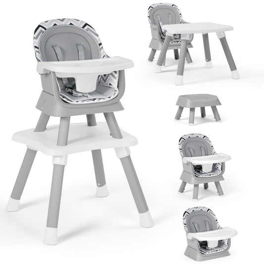 AILEEKISS 8 in 1 Baby High Chair, Toddler Dining Booster Seat for Eating, Chevron