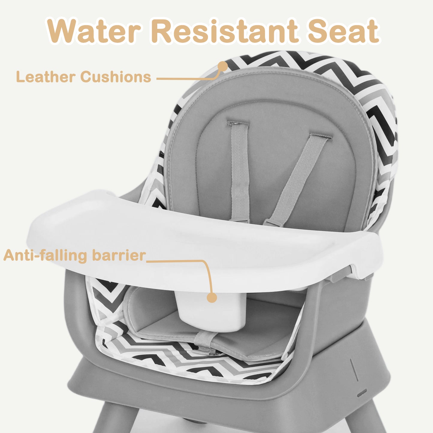 AILEEKISS 8 in 1 Baby High Chair, Toddler Dining Booster Seat for Eating, Chevron