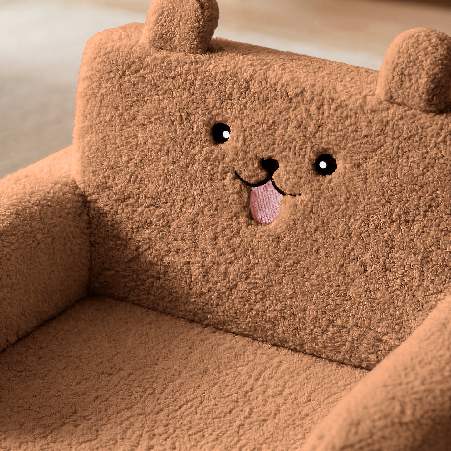 AILEEKISS Toddler Sofa, Foldable Kids Sofa Couch, Convertible Baby Lounger Chair for Playroom, Brown