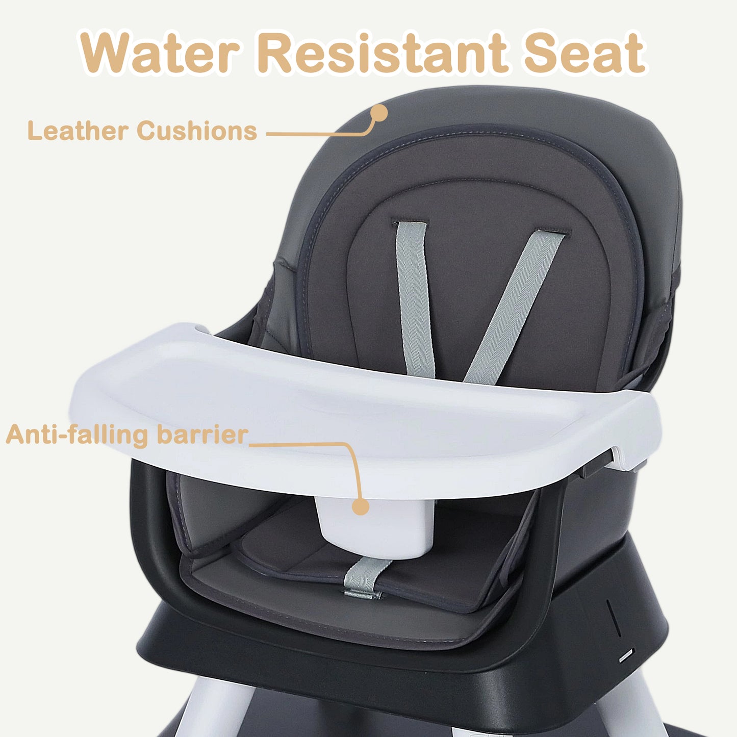 AILEEKISS 8 in 1 Baby High Chair, Toddler Dining Booster Seat for Eating, Grey