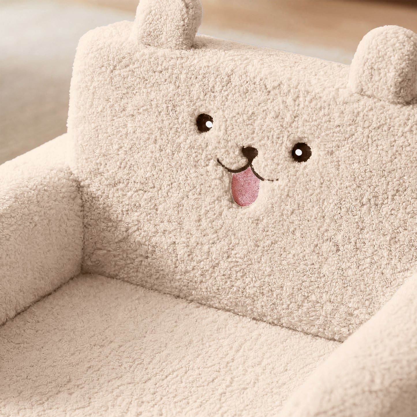 AILEEKISS Toddler Sofa, Foldable Kids Sofa Couch, Convertible Baby Lounger Chair for Playroom, Beige