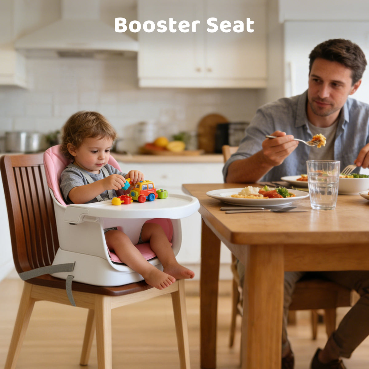 AILEEKISS 15 in 1 Baby High Chair, Toddler Dining Booster Seat w/Activity Center, Pink