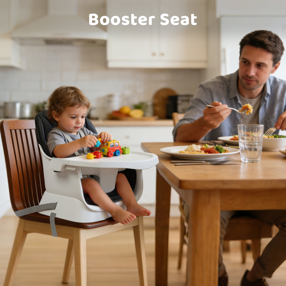 AILEEKISS 15 in 1 Baby High Chair, Toddler Dining Booster Seat w/Activity Center, Black