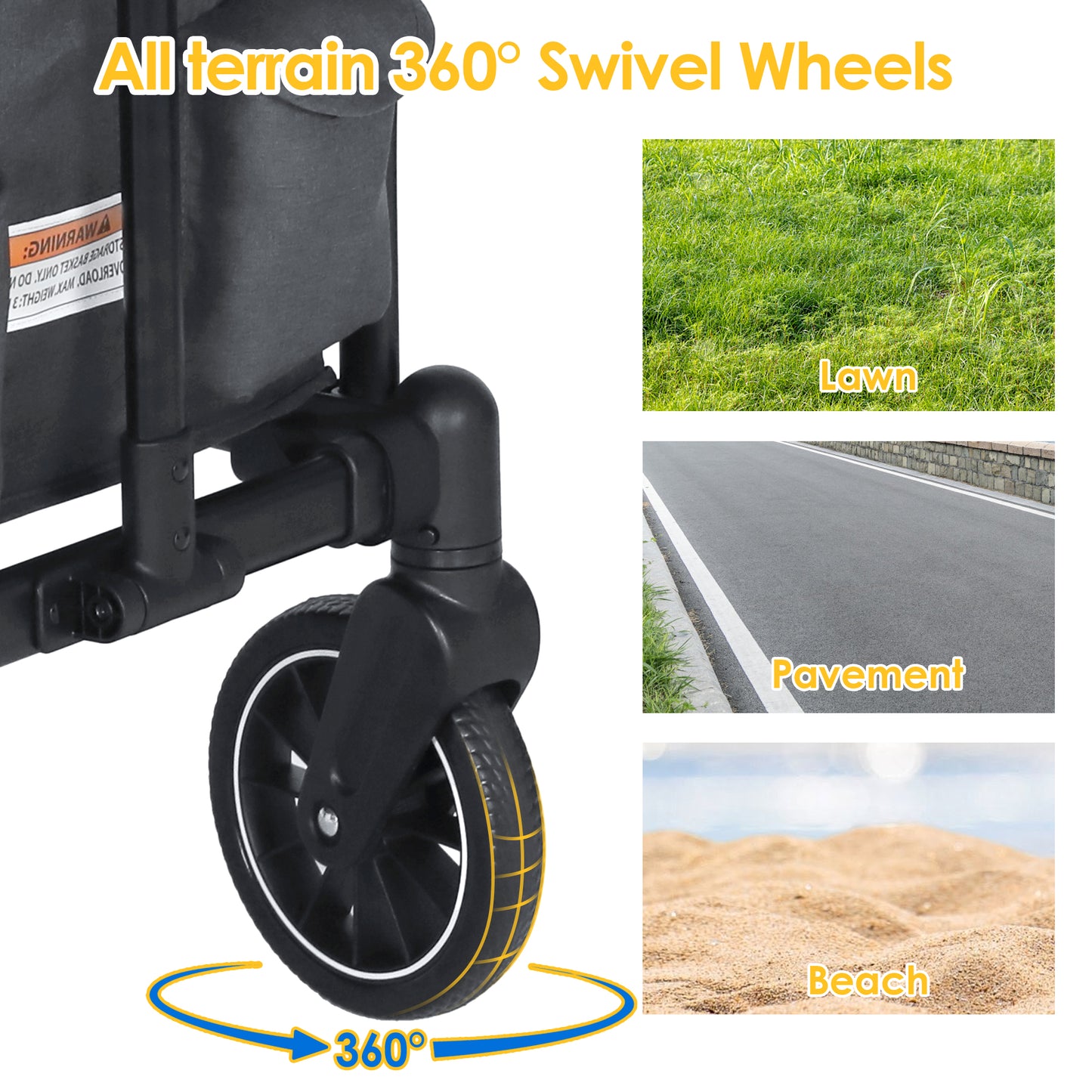 AILEEKISS 3-in-1 Wagon Stroller for 2 Toddlers, Collapsible Baby Wagon with Adjustable Handle, Grey