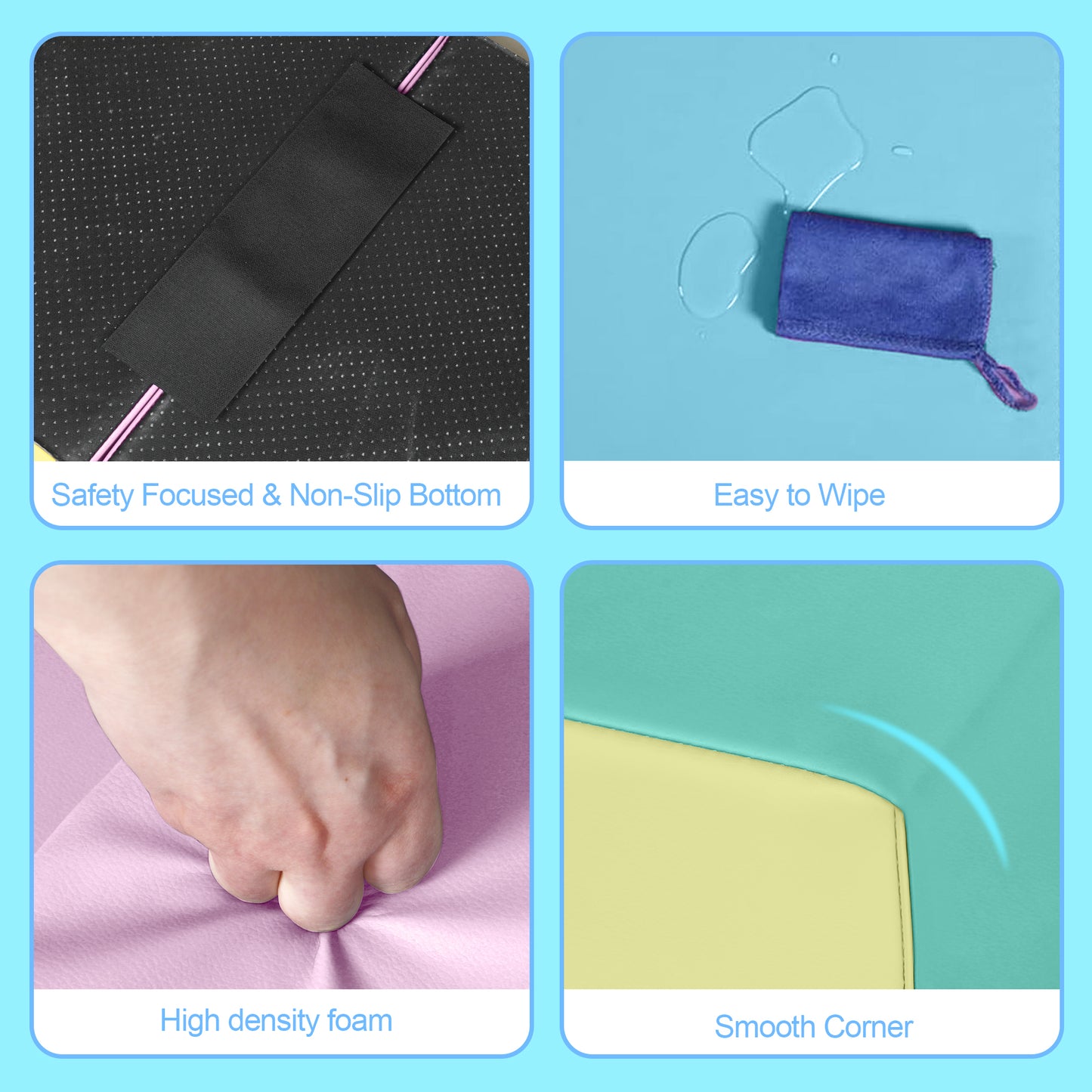 LINLUX 9-Piece Toddler Climbing Foam Block, Soft Foam Building Blocks for Kids, Baby Climbing Toys