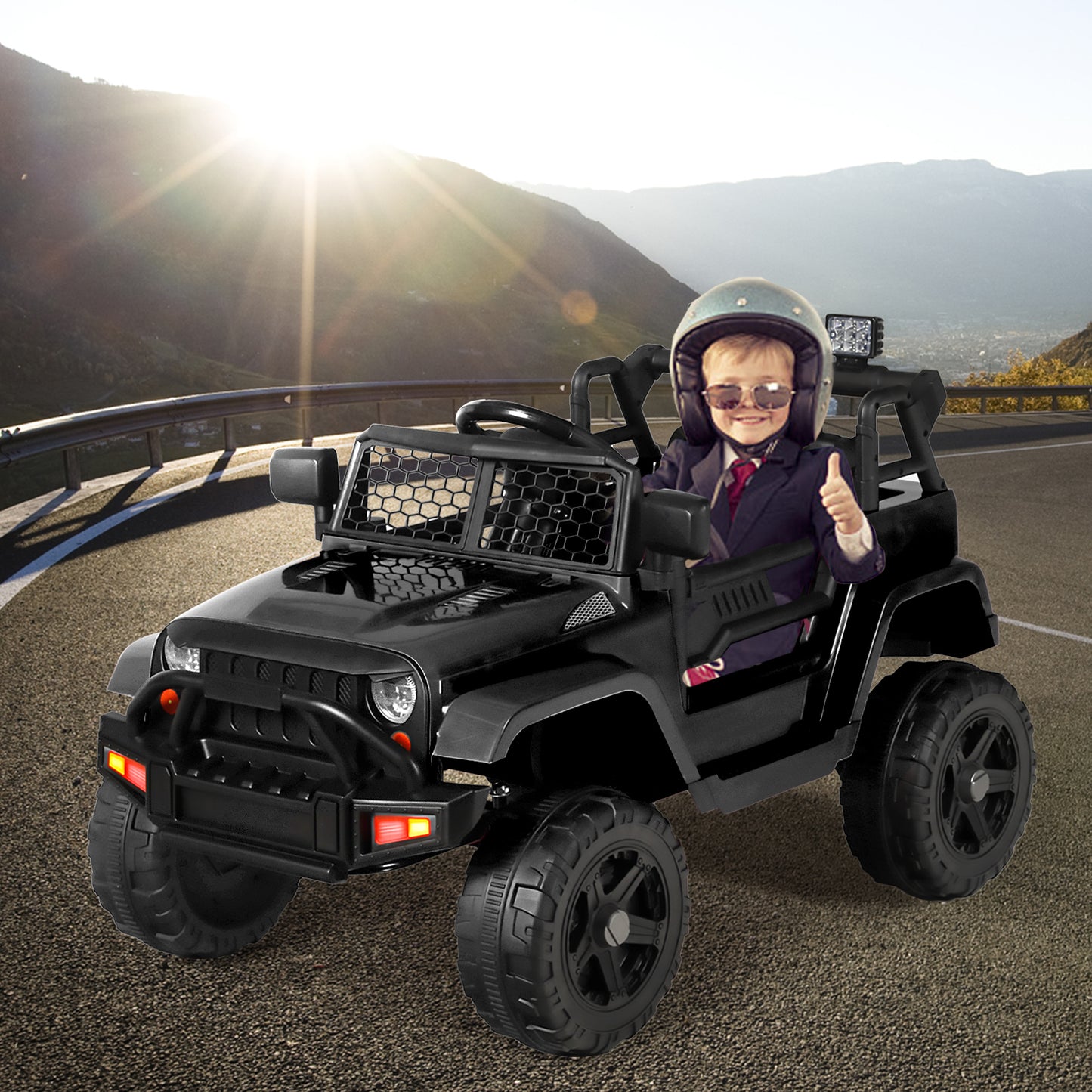 12V Kids Ride on Car Truck, Battery Powered Electric SUV w/ 2.4G Remote Control, Black