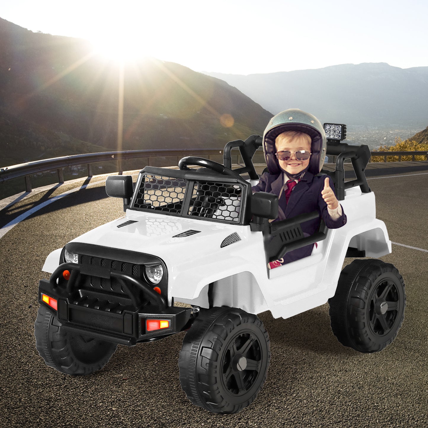 12V Kids Ride on Car Truck, Battery Powered Electric SUV w/ 2.4G Remote Control White