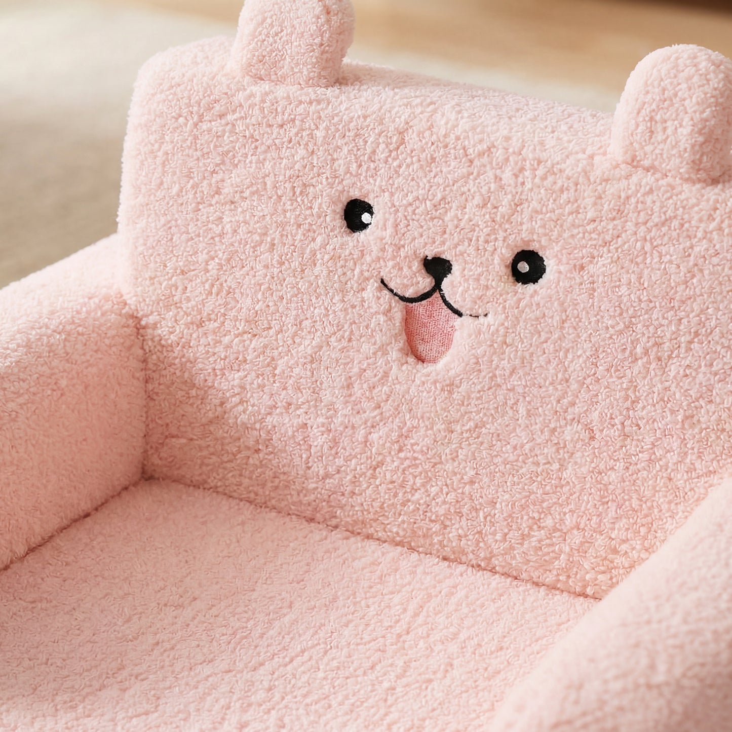 AILEEKISS Toddler Sofa, Foldable Kids Sofa Couch, Convertible Baby Lounger Chair for Playroom, Pink