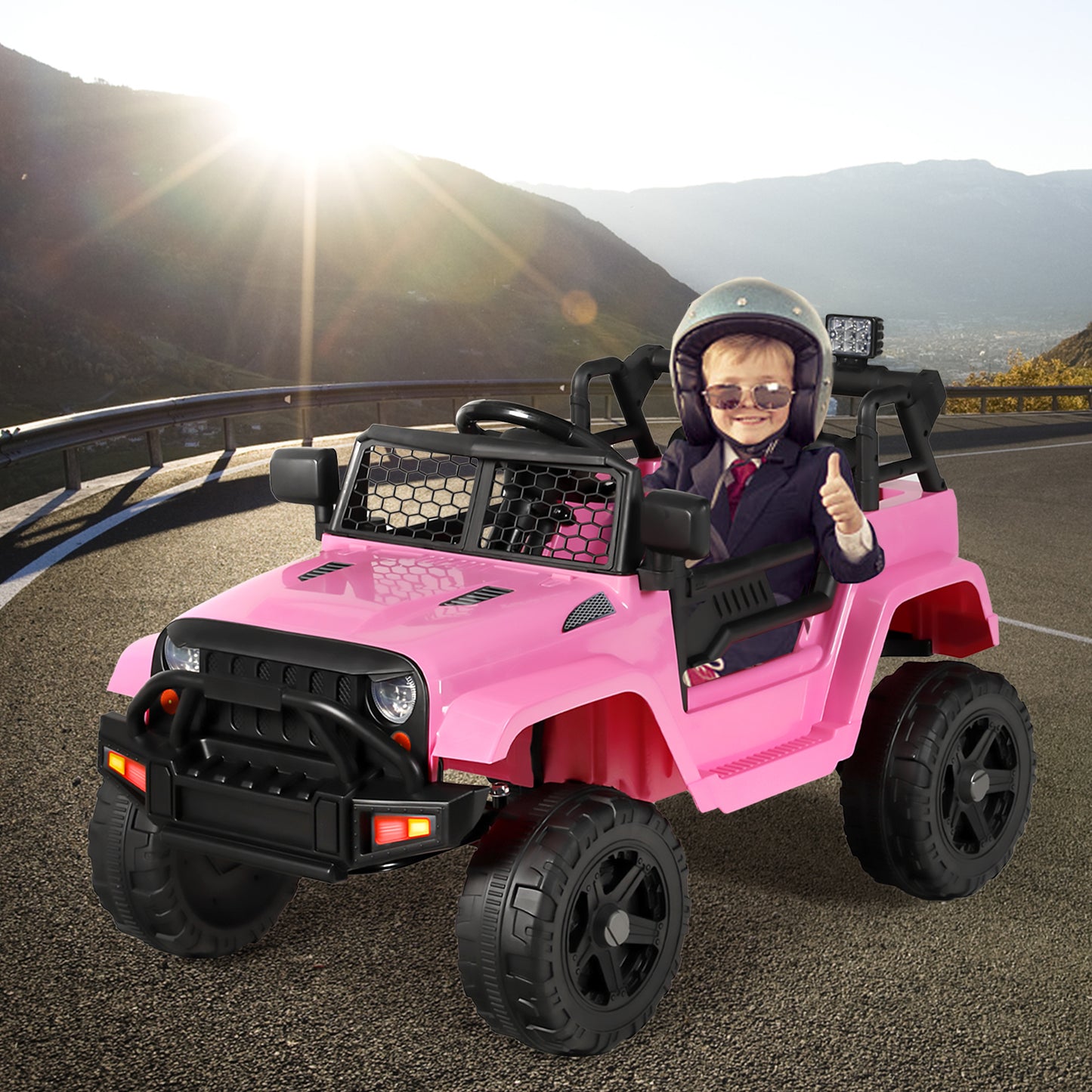 12V Kids Ride on Car Truck, Battery Powered Electric SUV w/ 2.4G Remote Control, Pink